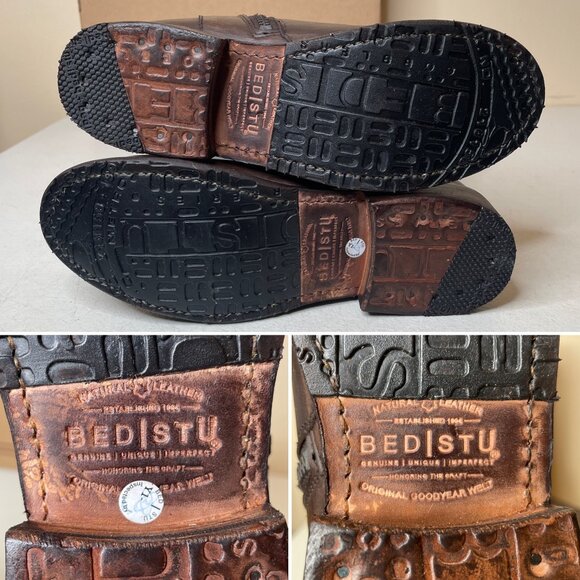BED STU Manchester Distressed Brown Leather Tall Riding Boots BedStu Size 6.5 - Picture 11 of 16